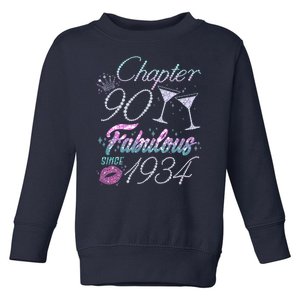 Cute Chapter 90th Birthday Fabulous Since 1934 Toddler Sweatshirt