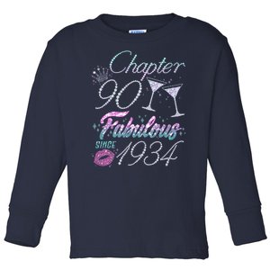 Cute Chapter 90th Birthday Fabulous Since 1934 Toddler Long Sleeve Shirt