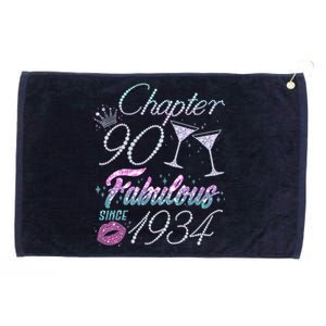 Cute Chapter 90th Birthday Fabulous Since 1934 Grommeted Golf Towel