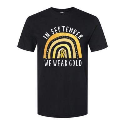 Childhood Cancer Awareness Rainbow In September We Wear Gold Softstyle CVC T-Shirt