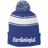 Cardiologist Stripe Pom Pom Beanie