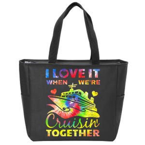 Cool Cruise Art Wo Cruise Ship Couple Family Vacation  Zip Tote Bag