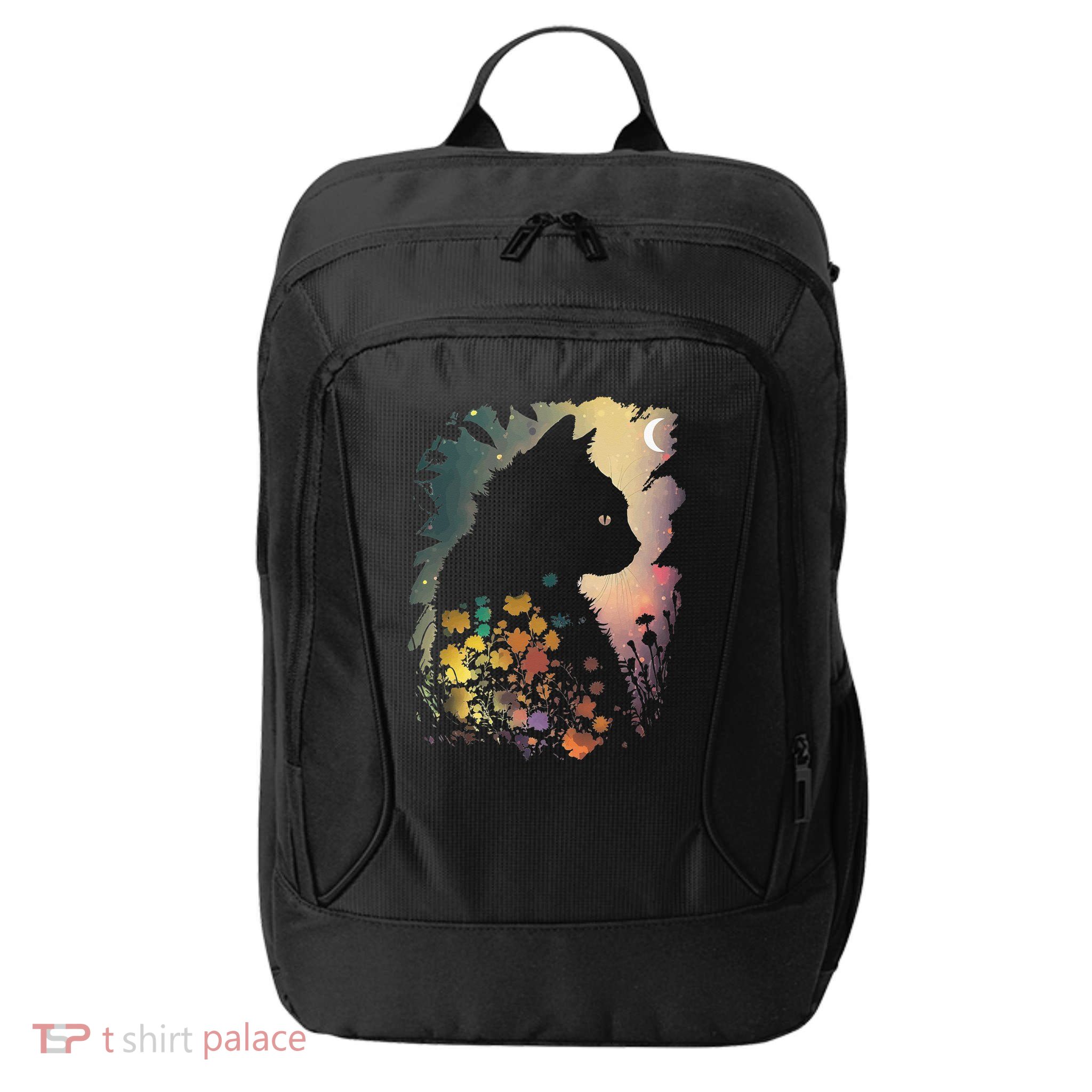 Cottagecore Cat Aesthetics Moon Flowers Garden Cat Mom City Backpack