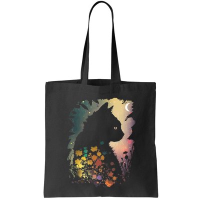 Cottagecore Cat Aesthetics Moon Flowers Garden Cat Mom Bag