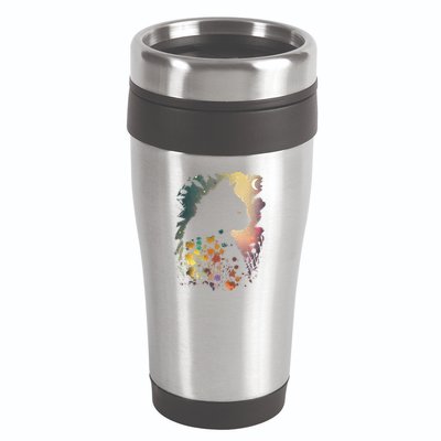 Cottagecore Cat Aesthetics Moon Flowers Garden Cat Mom 16oz Travel Tumbler