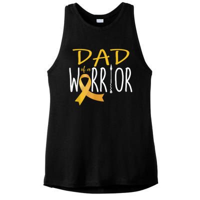 Childhood Cancer Awareness Dad Of A Warrior Ladies PosiCharge Tri-Blend Wicking Tank