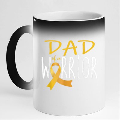 Childhood Cancer Awareness Dad Of A Warrior 11oz Black Color Changing Mug