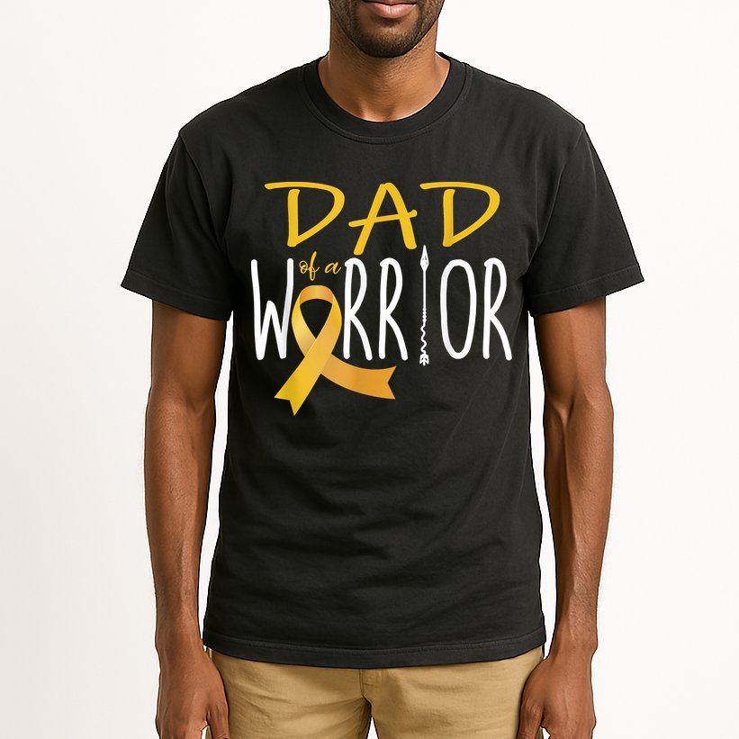 Childhood Cancer Awareness Dad Of A Warrior Tall T-Shirt