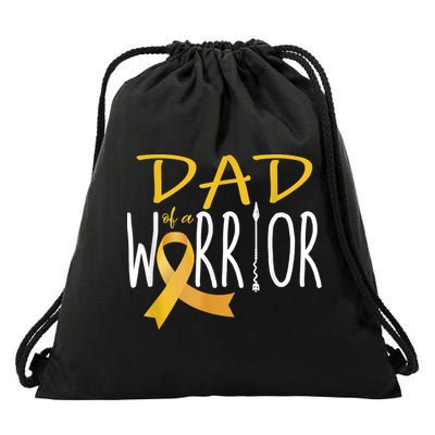 Childhood Cancer Awareness Dad Of A Warrior Drawstring Bag