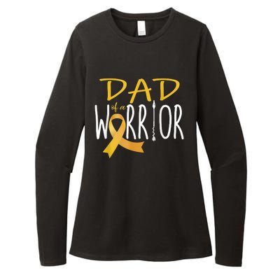 Childhood Cancer Awareness Dad Of A Warrior Womens CVC Long Sleeve Shirt