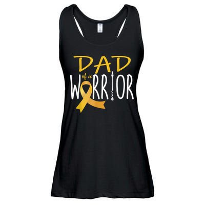 Childhood Cancer Awareness Dad Of A Warrior Ladies Essential Flowy Tank