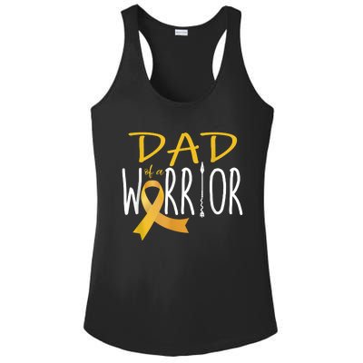 Childhood Cancer Awareness Dad Of A Warrior Ladies PosiCharge Competitor Racerback Tank