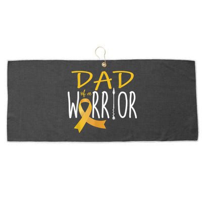 Childhood Cancer Awareness Dad Of A Warrior Large Microfiber Waffle Golf Towel