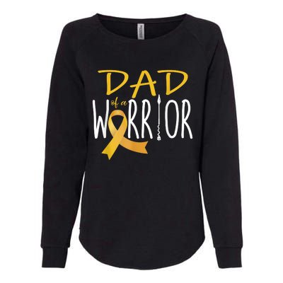 Childhood Cancer Awareness Dad Of A Warrior Womens California Wash Sweatshirt