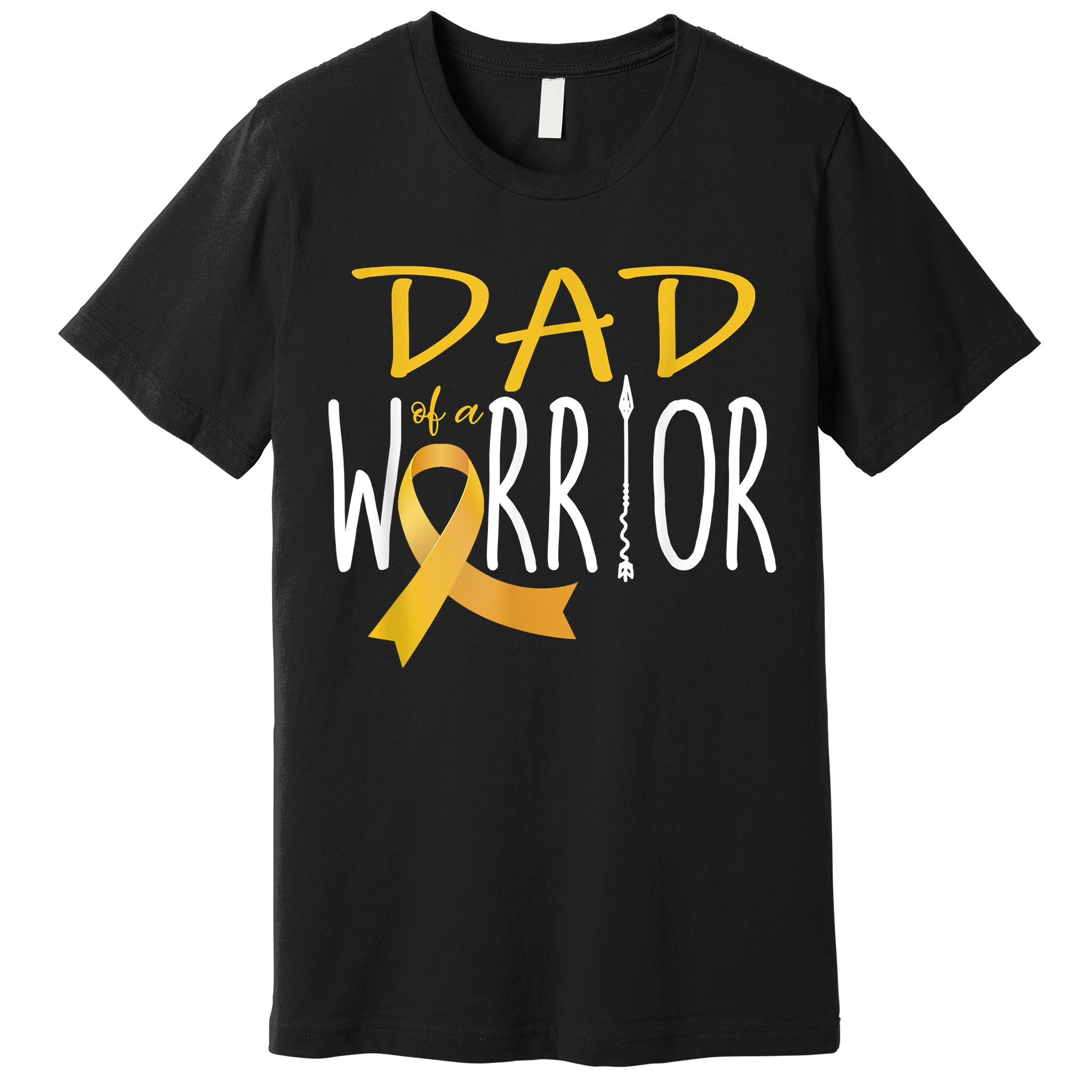Childhood Cancer Awareness Dad Of A Warrior Premium T-Shirt