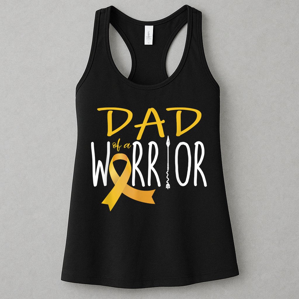 Childhood Cancer Awareness Dad Of A Warrior Womens Tank Top