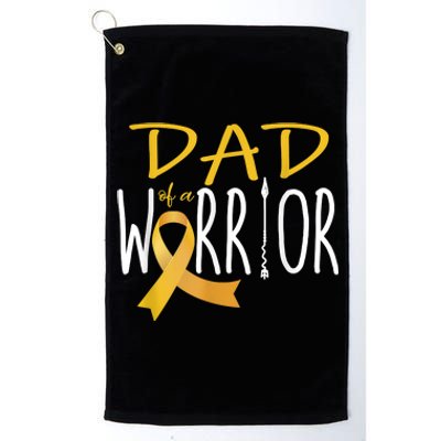 Childhood Cancer Awareness Dad Of A Warrior Platinum Collection Golf Towel