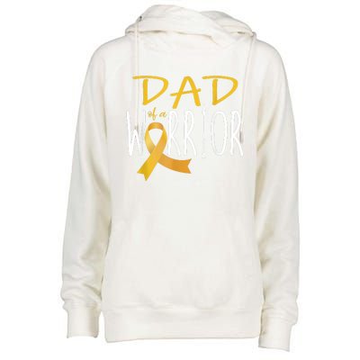 Childhood Cancer Awareness Dad Of A Warrior Womens Funnel Neck Pullover Hood