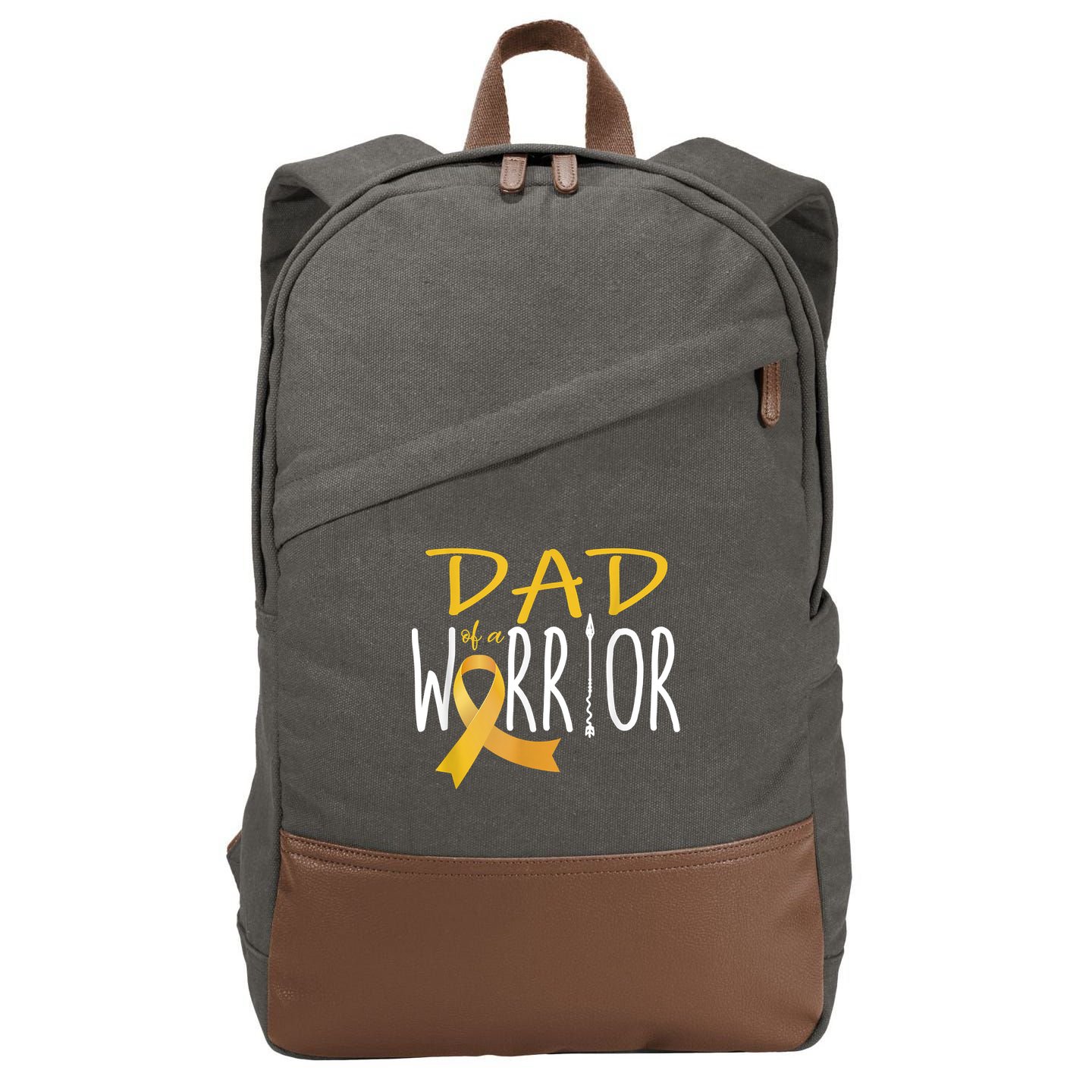 Childhood Cancer Awareness Dad Of A Warrior Cotton Canvas Backpack