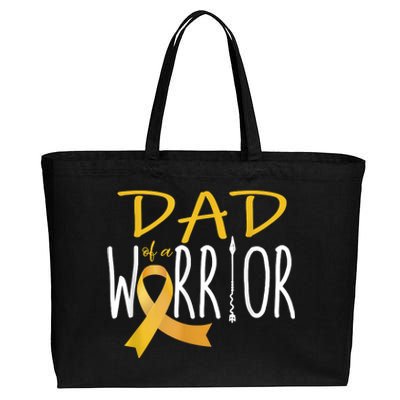 Childhood Cancer Awareness Dad Of A Warrior Cotton Canvas Jumbo Tote