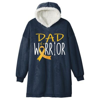 Childhood Cancer Awareness Dad Of A Warrior Hooded Wearable Blanket