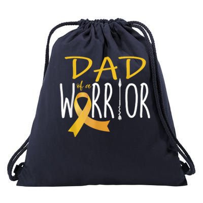 Childhood Cancer Awareness Dad Of A Warrior Drawstring Bag