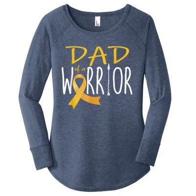 Childhood Cancer Awareness Dad Of A Warrior Women's Perfect Tri Tunic Long Sleeve Shirt