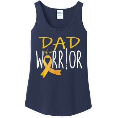 Childhood Cancer Awareness Dad Of A Warrior Ladies Essential Tank