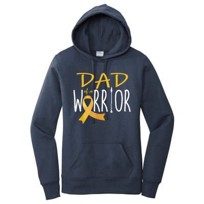 Childhood Cancer Awareness Dad Of A Warrior Women's Pullover Hoodie