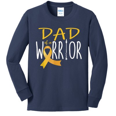 Childhood Cancer Awareness Dad Of A Warrior Kids Long Sleeve Shirt