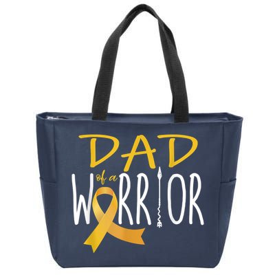 Childhood Cancer Awareness Dad Of A Warrior Zip Tote Bag