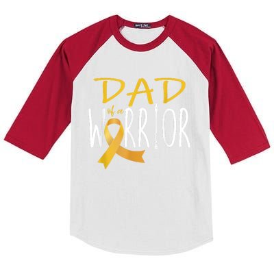 Childhood Cancer Awareness Dad Of A Warrior Kids Colorblock Raglan Jersey