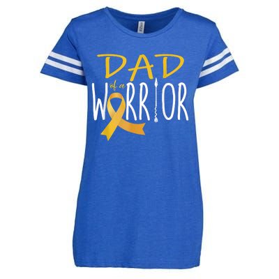 Childhood Cancer Awareness Dad Of A Warrior Enza Ladies Jersey Football T-Shirt