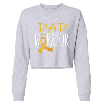 Childhood Cancer Awareness Dad Of A Warrior Cropped Pullover Crew