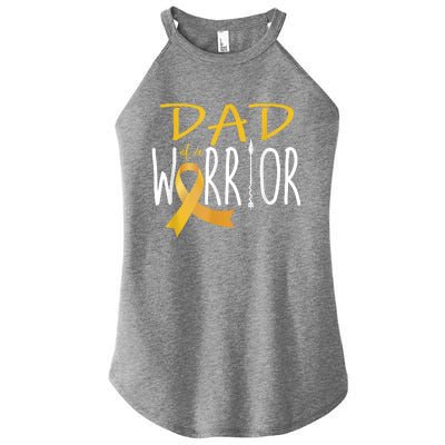 Childhood Cancer Awareness Dad Of A Warrior Women's Perfect Tri Rocker Tank