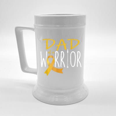 Childhood Cancer Awareness Dad Of A Warrior Beer Stein