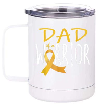 Childhood Cancer Awareness Dad Of A Warrior 12 oz Stainless Steel Tumbler Cup