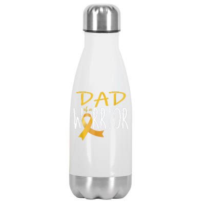 Childhood Cancer Awareness Dad Of A Warrior Stainless Steel Insulated Water Bottle