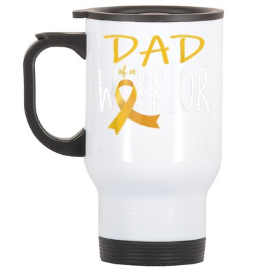 Childhood Cancer Awareness Dad Of A Warrior Stainless Steel Travel Mug