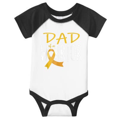 Childhood Cancer Awareness Dad Of A Warrior Infant Baby Jersey Bodysuit