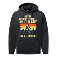 Cool Cycling Art For Men Grandpa Bicycle Riding Cycle Racing Performance Fleece Hoodie