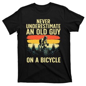 Cool Cycling Art For Men Grandpa Bicycle Riding Cycle Racing T-Shirt