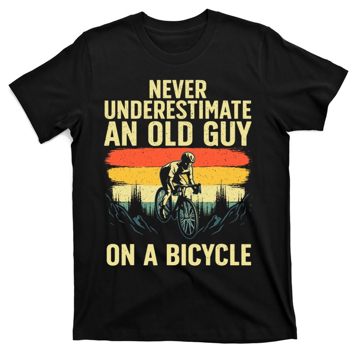 Cool Cycling Art For Men Grandpa Bicycle Riding Cycle Racing T-Shirt