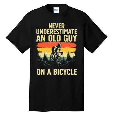 Cool Cycling Art For Men Grandpa Bicycle Riding Cycle Racing Tall T-Shirt