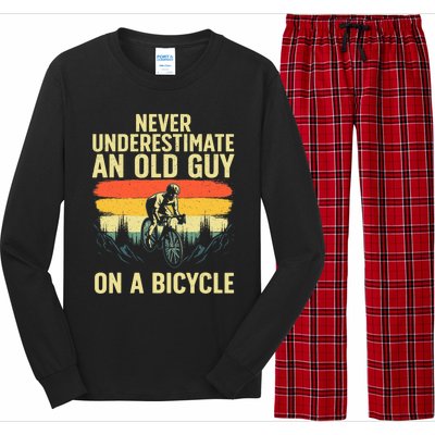 Cool Cycling Art For Men Grandpa Bicycle Riding Cycle Racing Long Sleeve Pajama Set