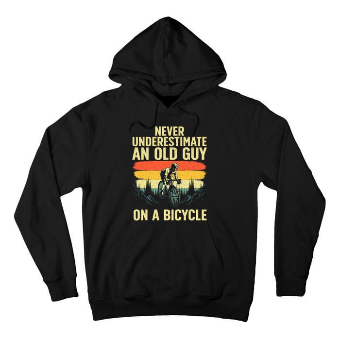 Cool Cycling Art For Men Grandpa Bicycle Riding Cycle Racing Tall Hoodie