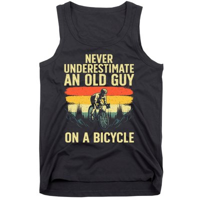 Cool Cycling Art For Men Grandpa Bicycle Riding Cycle Racing Tank Top