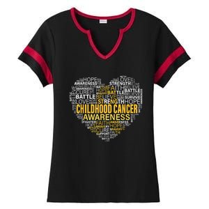 Childhood Cancer Awareness Hope Support Strong Warrior Ladies Halftime Notch Neck Tee