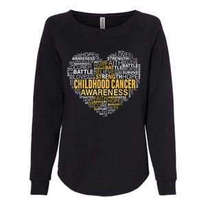 Childhood Cancer Awareness Hope Support Strong Warrior Womens California Wash Sweatshirt