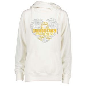 Childhood Cancer Awareness Hope Support Strong Warrior Womens Funnel Neck Pullover Hood